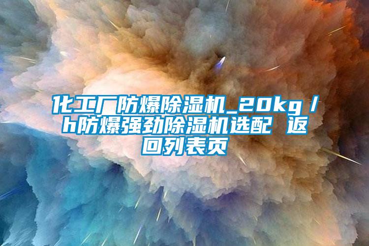 化工廠防爆除濕機(jī)_20kg／h防爆強(qiáng)勁除濕機(jī)選配 返回列表頁(yè)